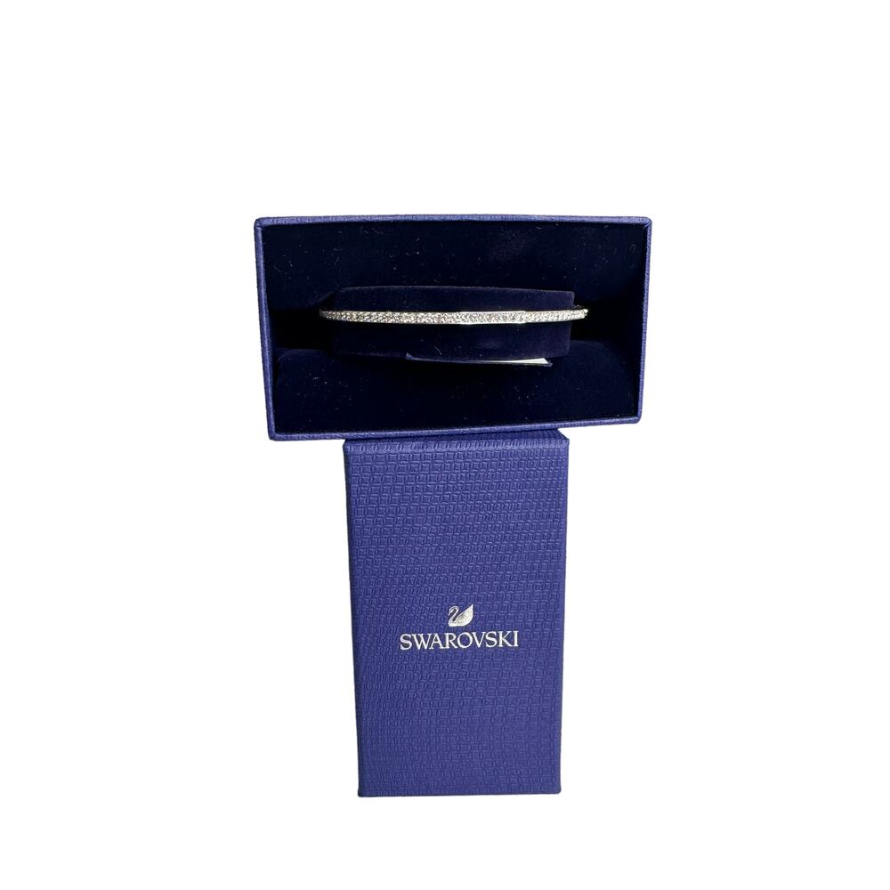 Swarovski Rare Bangle White, Rhodium plated, Medium Bracelet